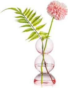 Moderne Bubble Glasvase Rosa klein für Deko & Hydrokultur