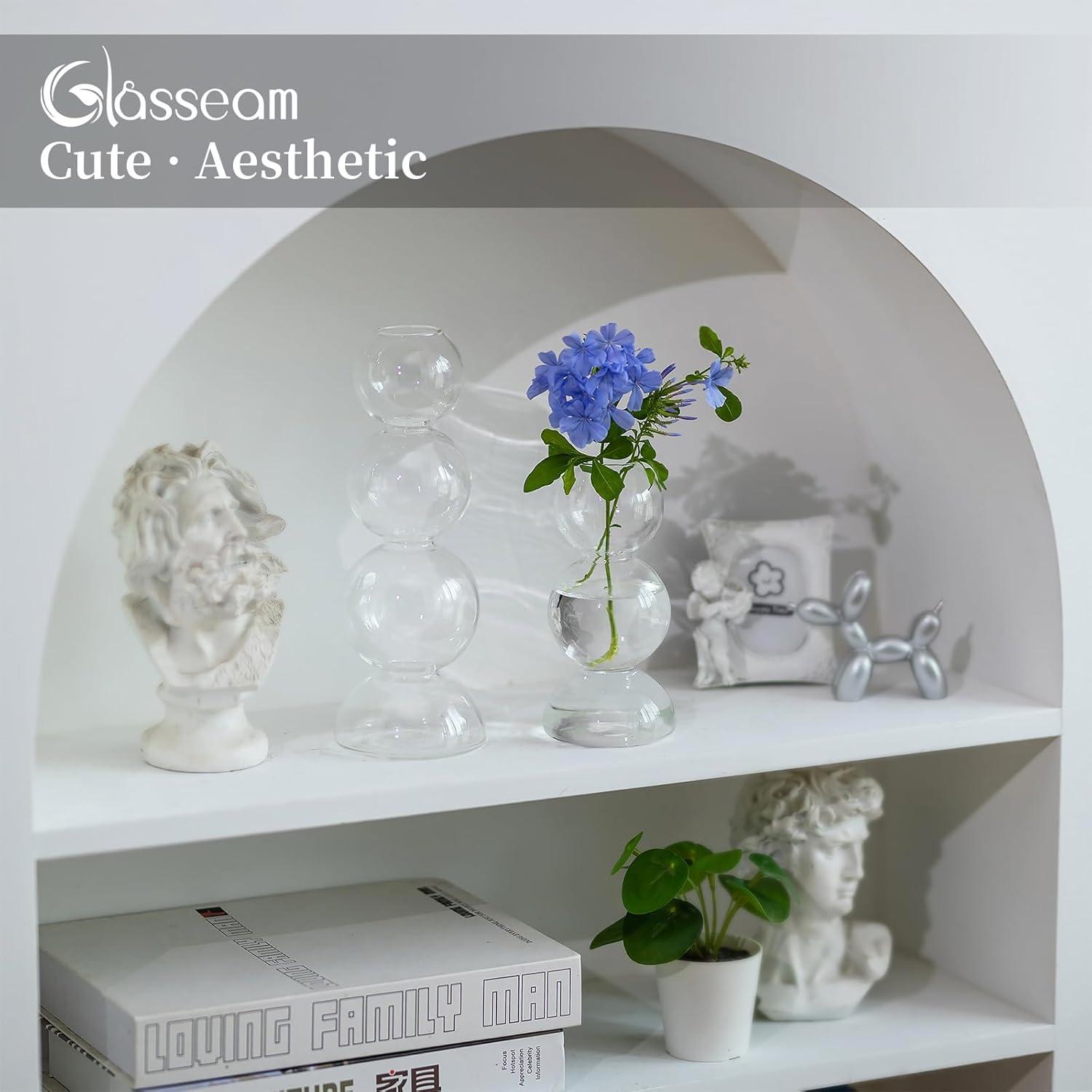 Moderne Glasvase Klar 3+4 Bubble Vasen Set