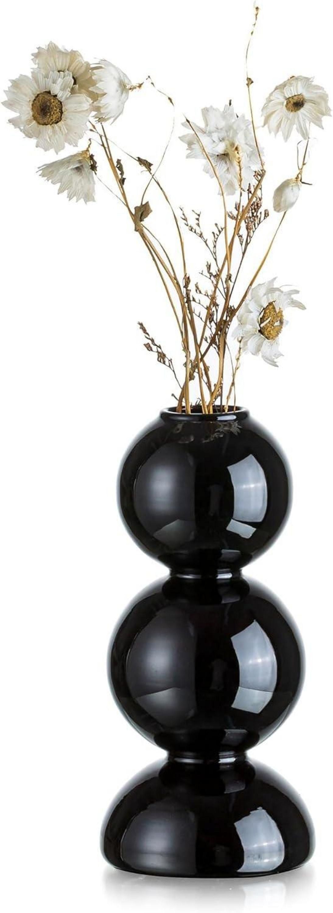 Moderne Bubble Blumenvase Schwarz für Pampasgras Vasen Deko