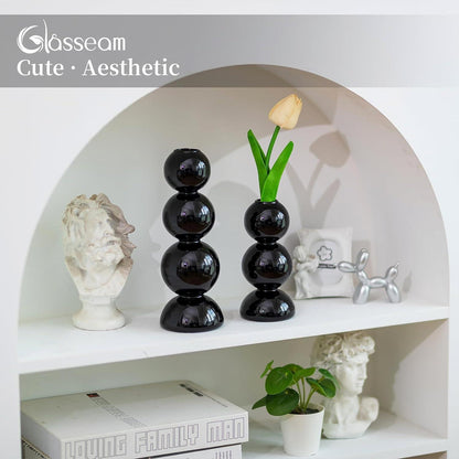 Moderne Bubble Blumenvase Schwarz für Pampasgras Vasen Deko