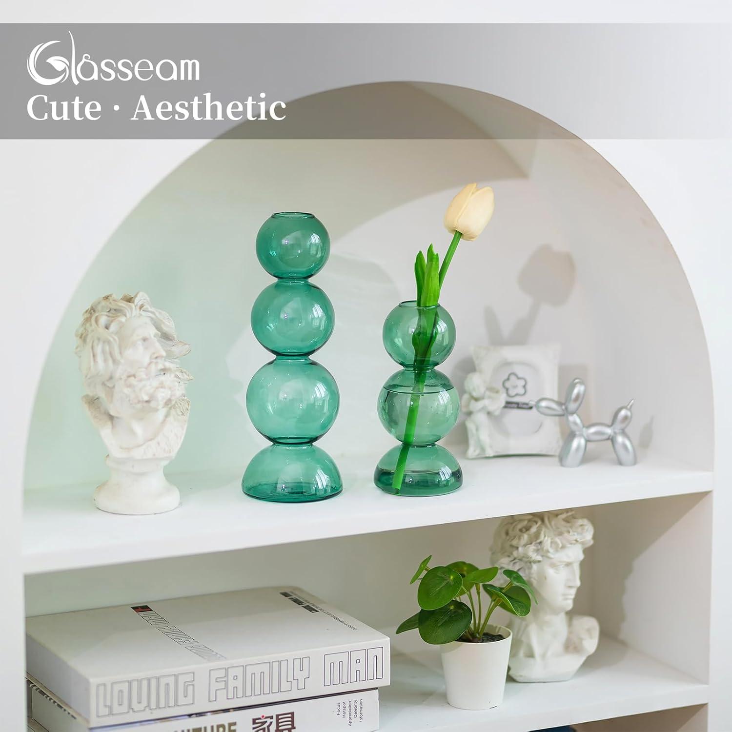 Moderne Bunte Glasvasen Set, Bubble Vase Deko
