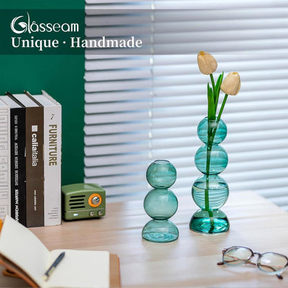 Glasseam Bubble Vase Set 2 Moderne Glasvasen für Tischdeko