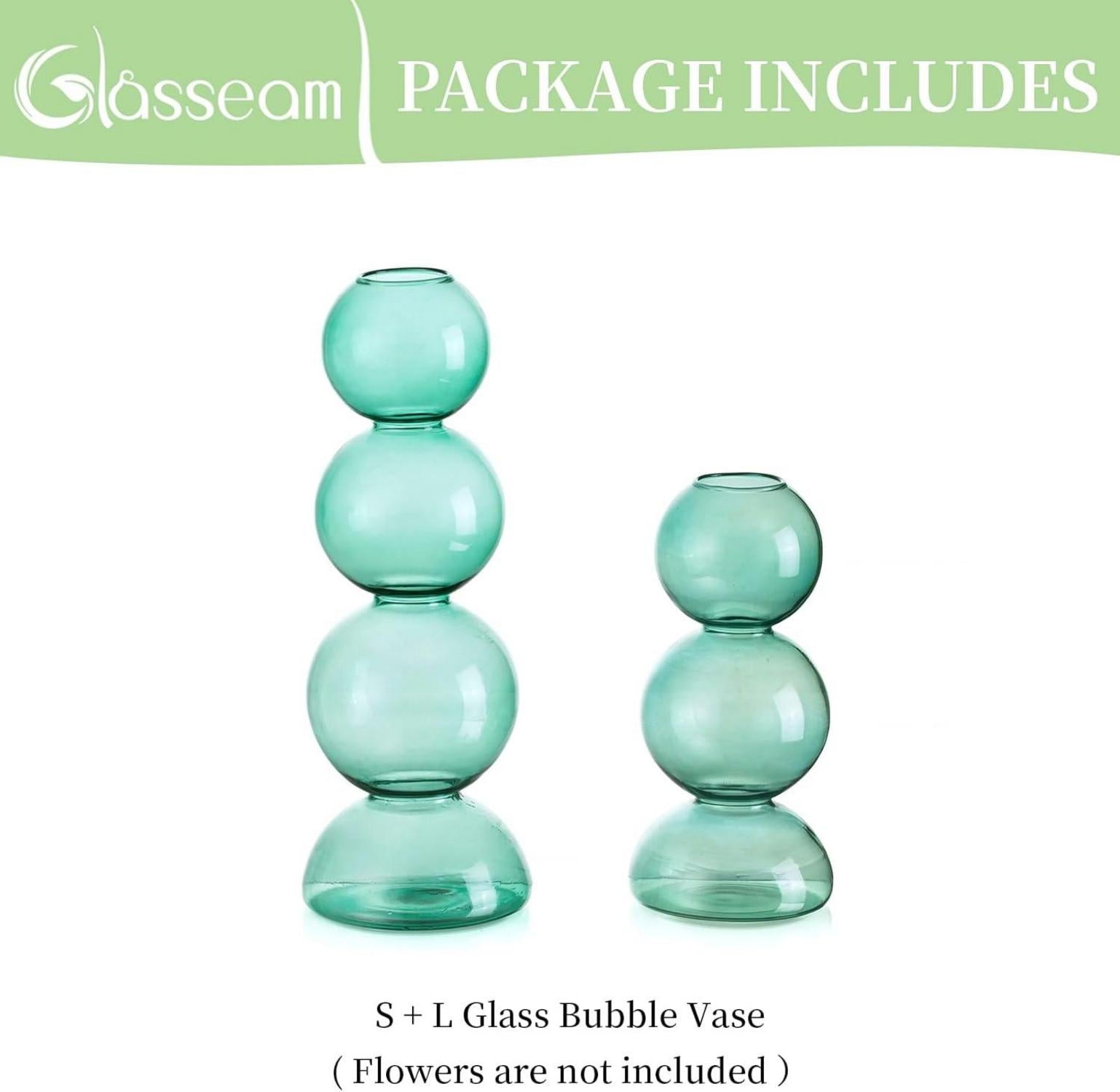 Runde Glasvase Grüne Bubble Vasen Set 2 Stabilere Deko