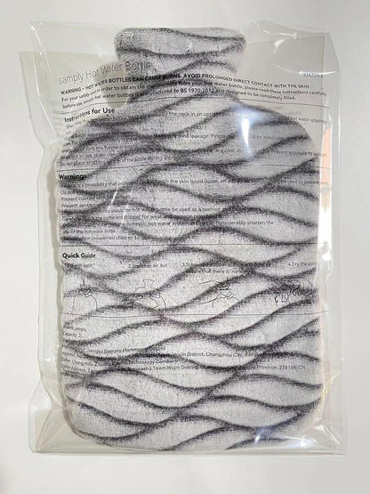 samply Wärmflasche mit weichem Bezug - 2L Bettflasche Grau