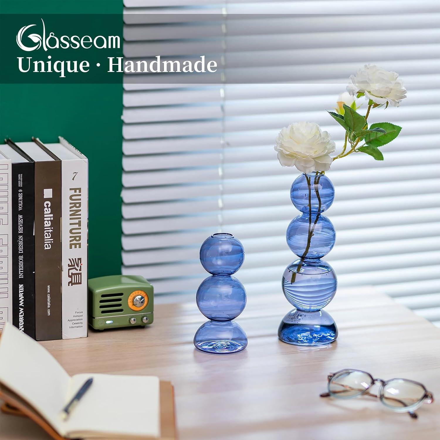 Blumenvase Modern Bunte Flower Vase Glas Hydroponic Kugelvase Transparent
