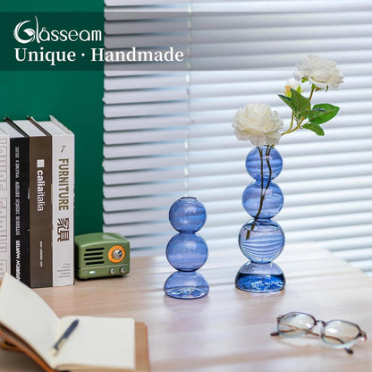 Blumenvase Modern Bunte Flower Vase Glas Hydroponic Kugelvase Transparent