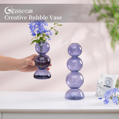 Moderne Blumenvase Bunt Glas Kugelvase Hydroponic Wohnzimmer Büro Hochzeit
