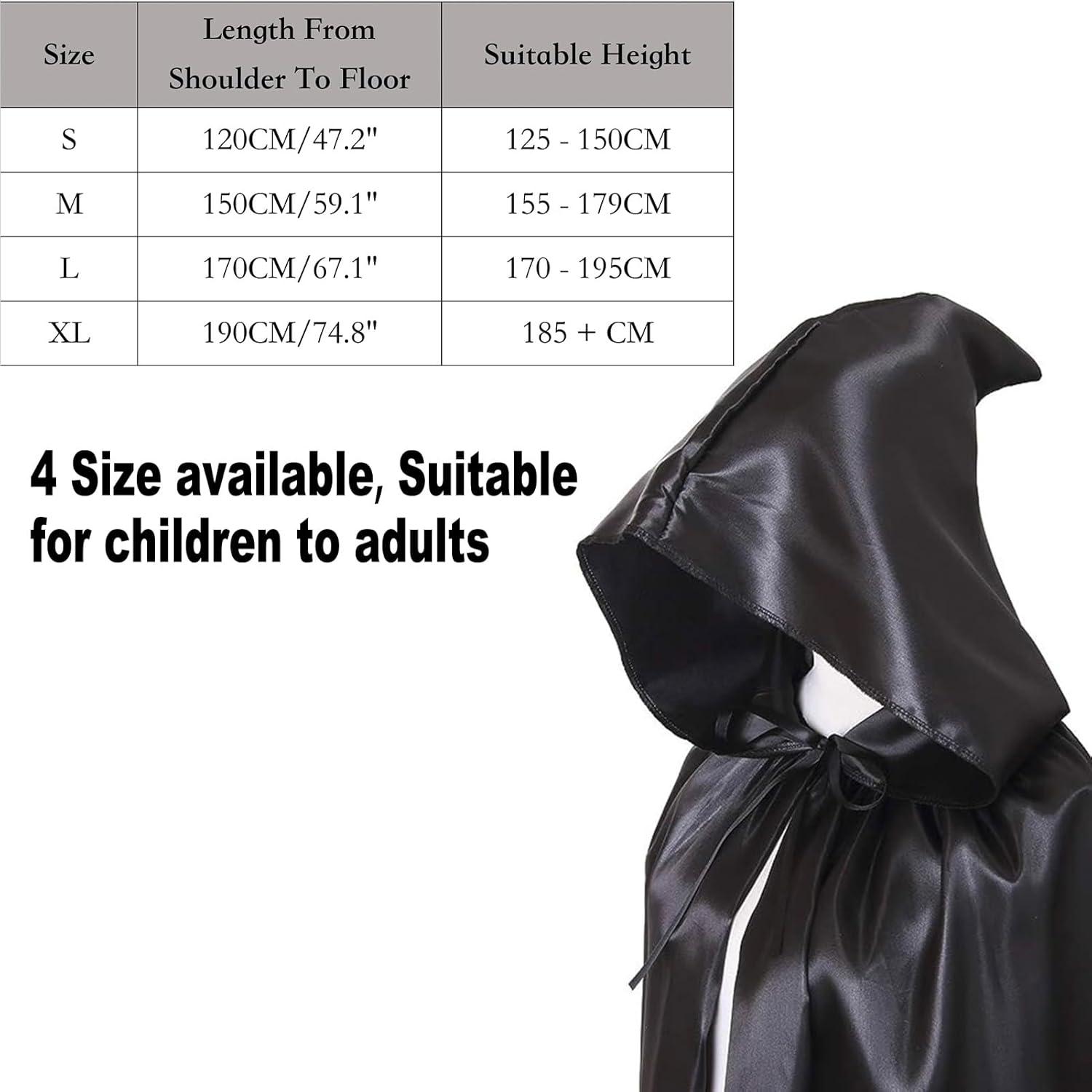 Halloween Sensenmann Kostüm Herren Set Umhang Sense Schädelmaske Handschuhe