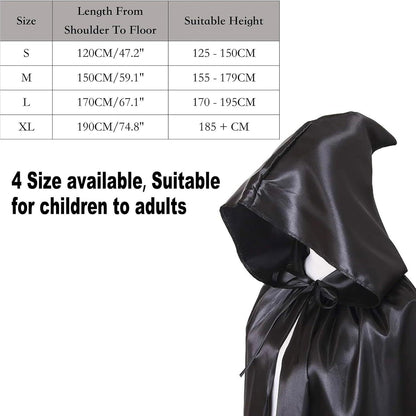 Halloween Sensenmann Kostüm Herren Set Umhang Sense Schädelmaske Handschuhe