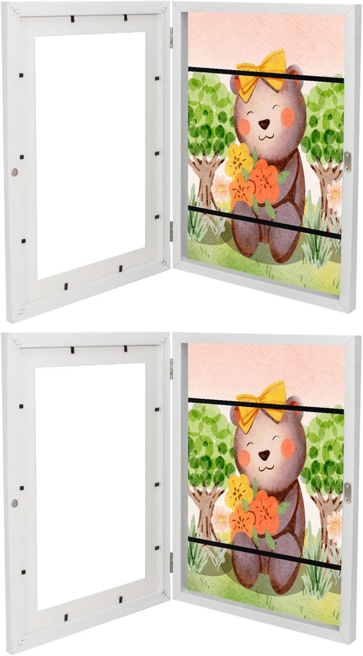 Bilderrahmen Kinder Kunst A4 Frontöffnung Weiß 2er-Pack