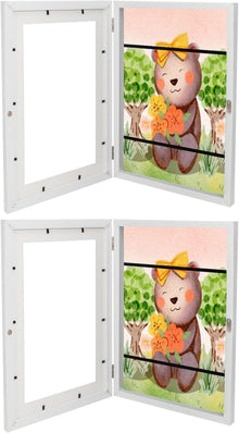 Bilderrahmen Kinder Kunst A4 Frontöffnung Weiß 2er-Pack