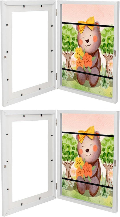 Bilderrahmen Kinder Kunst A4 Frontöffnung Weiß 2er-Pack