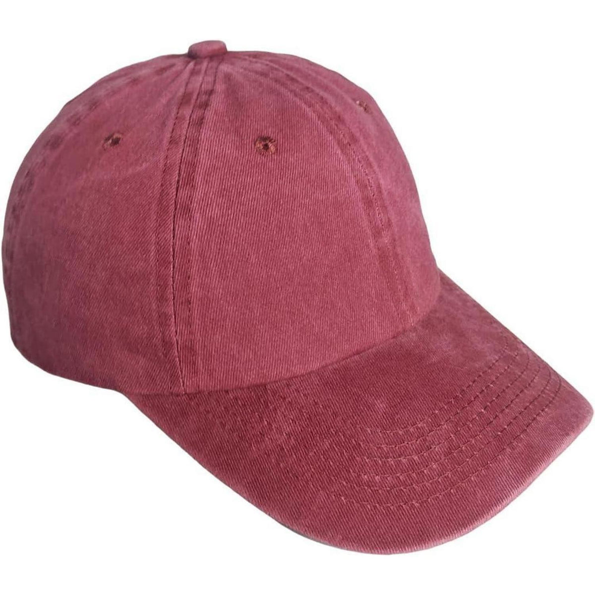 Vintage Baseball Cap Herren Damen Washed Cotton Kappe Verstellbar Weinrot