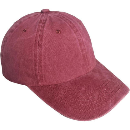 Vintage Baseball Cap Herren Damen Washed Cotton Kappe Verstellbar Weinrot