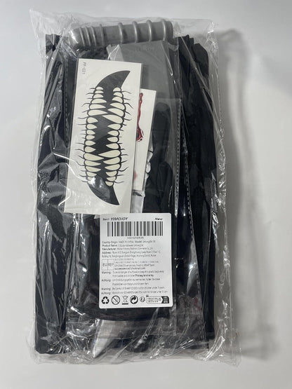 Halloween Umhang Schwarz Set mit Sense & Tattoos XL