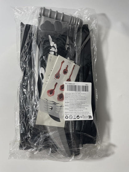 YIMOJOY Halloween Umhang Schwarz Set mit Sense & Tattoos 190CM