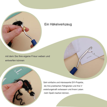 Dreadlock-Häkelnadel 48-tlg. Set für Haarflechten & Dreadlocks