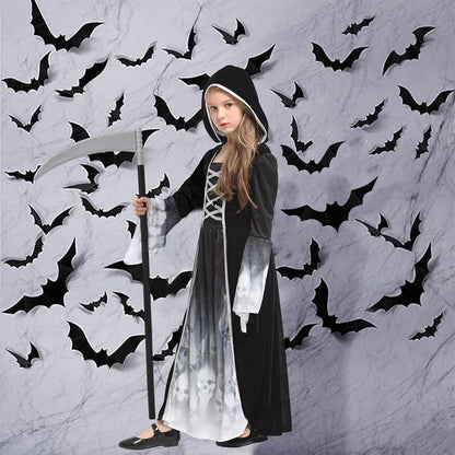 Halloween Kostüm Sensenmann Mädchen XL Schwarz Ghost Princess