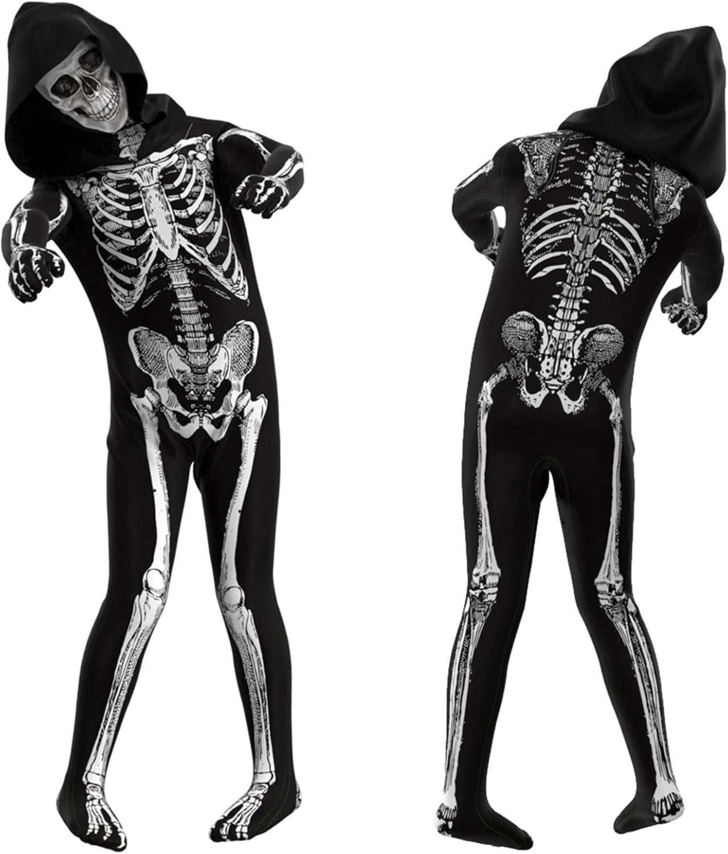 Skelett Kostüm Kinder Halloween Grim Reaper Party 10-12 Jahre