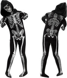 Skelett Kostüm Kinder Halloween Grim Reaper Party 10-12 Jahre