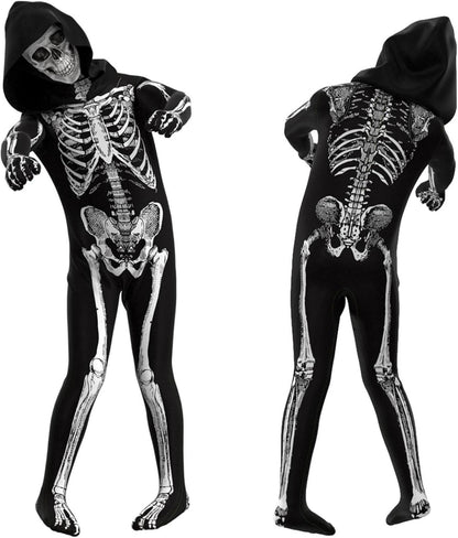 Skelett Kostüm Kinder Halloween Grim Reaper Party 10-12 Jahre