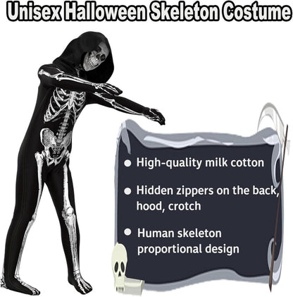 Skelett Kostüm Kinder Halloween Grim Reaper Party 10-12 Jahre