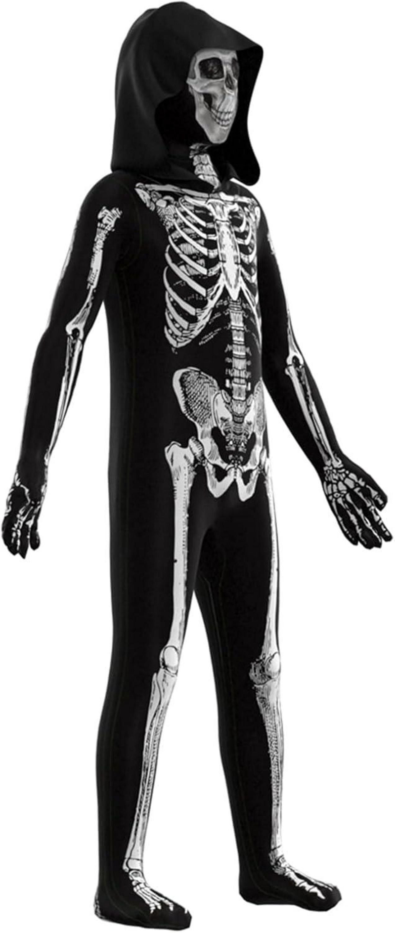 Kinder Skelett Kostüm Halloween Grim Reaper Unisex Größe 10–12 Jahre