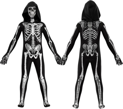 Kinder Skelett Kostüm Halloween Grim Reaper Horror Party Cosplay