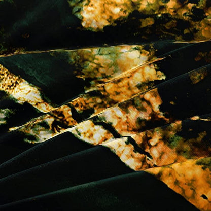Marmor Bettwäsche Set 135x200 cm, Grün Gold Mikrofaser