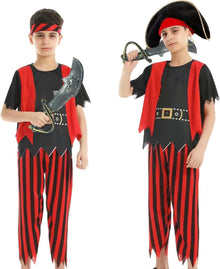 Piratenkostüm Kinder Unisex Halloween Verkleidung Set 7-8