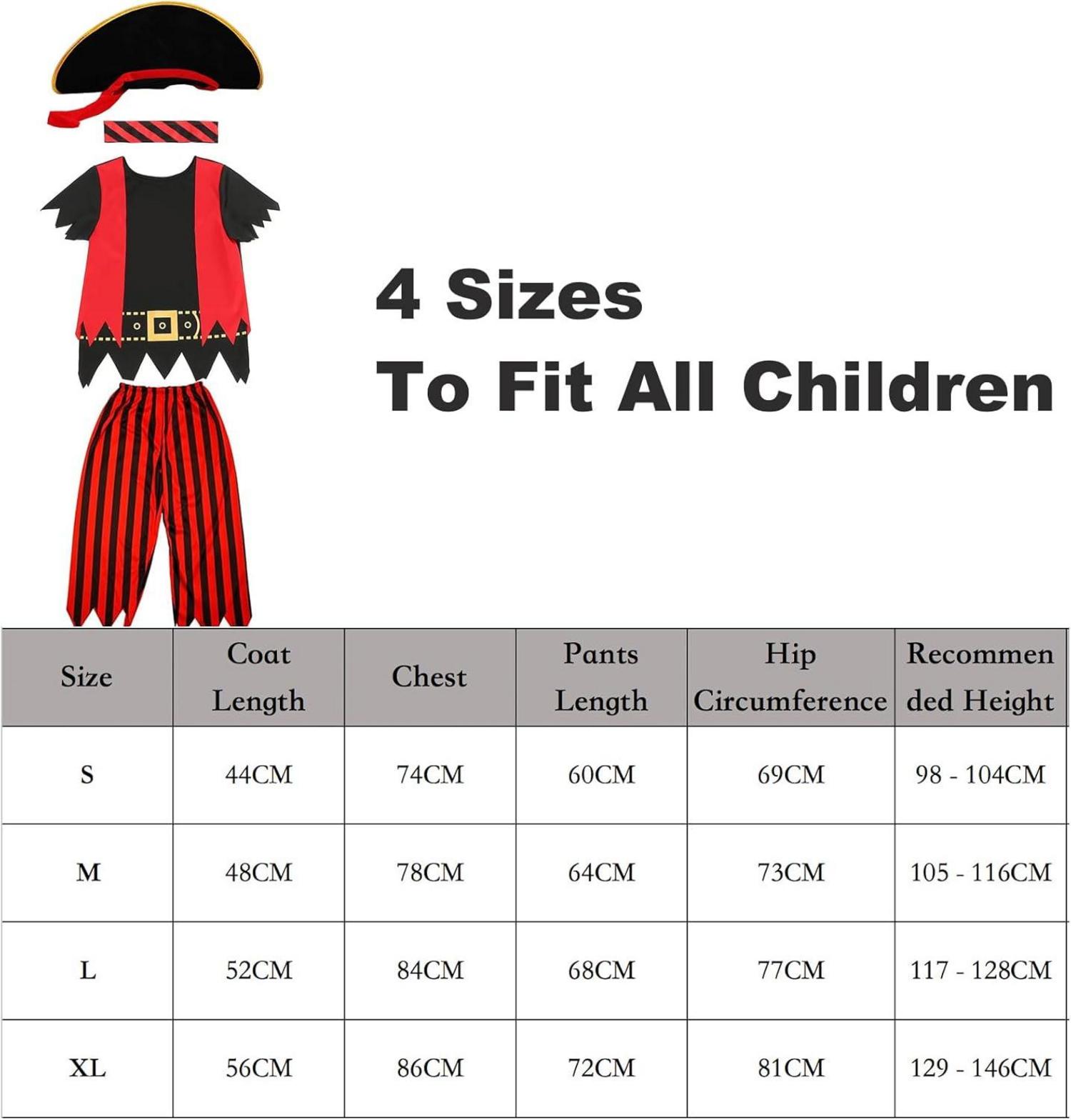 Piratenkostüm Kinder Halloween Verkleidung Zubehör Set Karneval