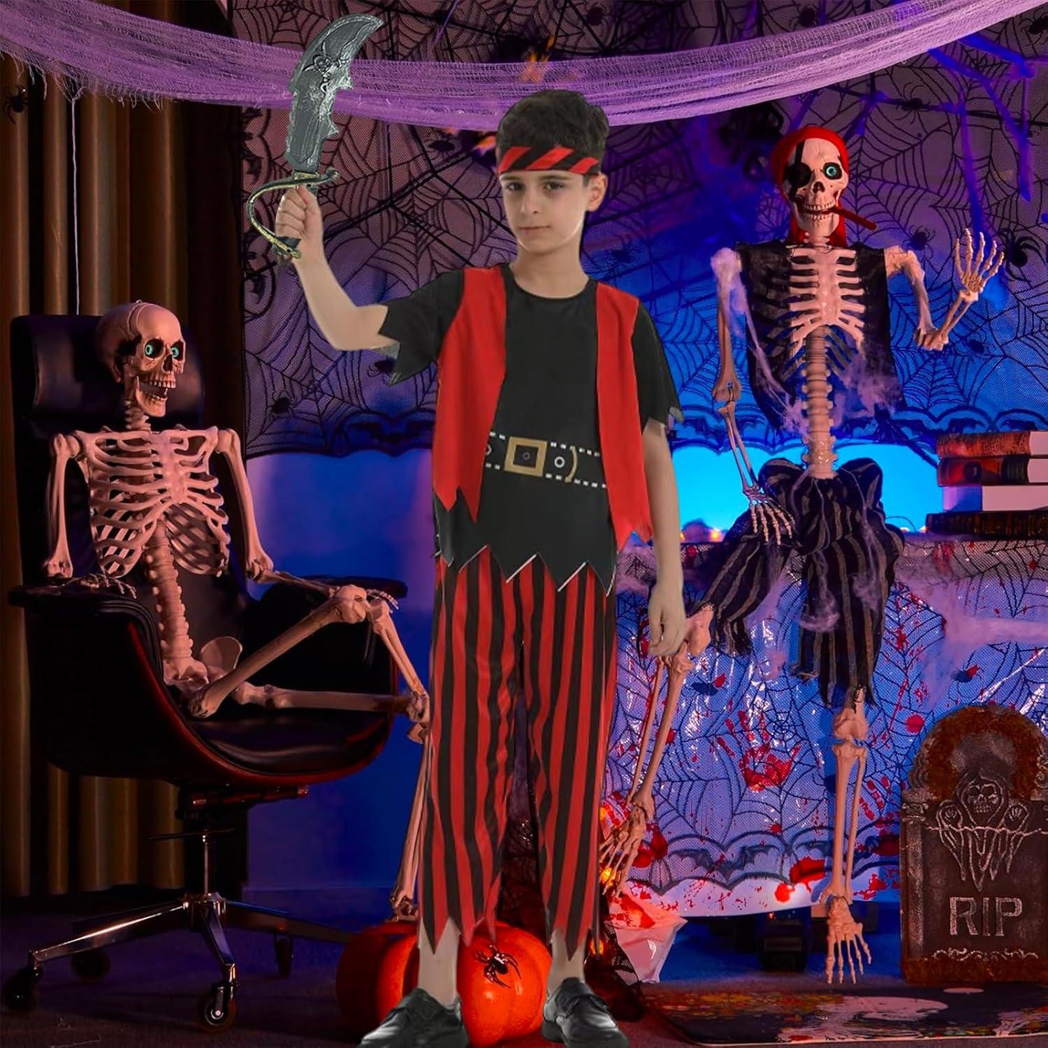 Piratenkostüm Kinder Unisex Halloween Verkleidung Cosplay Fasching 7-8