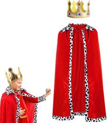 Königskostüm Kinder Umhang Krone Set 150CM Halloween Karneval