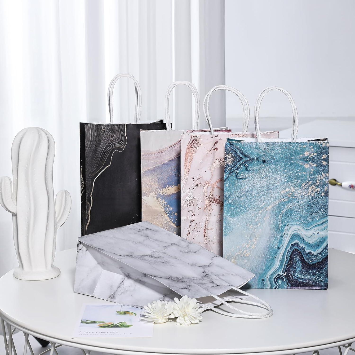 BBLIKE Papiertüten Geschenktüten Kraftpapier Henkel 10er Set Hochzeit Party