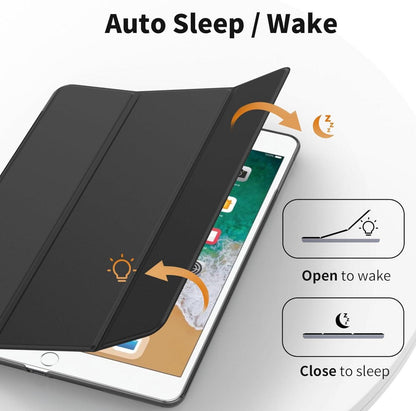 Schwarze iPad 9.7 Hülle Ultra Dünn Matt Rückseite Auto Sleep/Wake