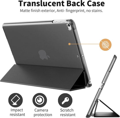 EasyAcc iPad 9.7 Zoll Hülle Schwarz PU Leder Rückseite Standfunktion
