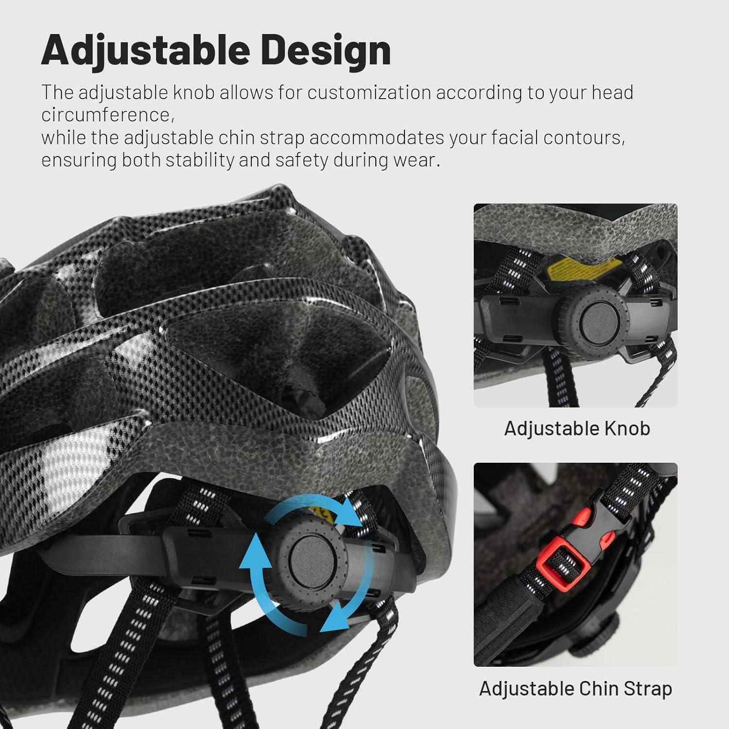 Favoto Fahrradhelm für Erwachsene mit abnehmbarem Innenfutter - Rot-Schwarz