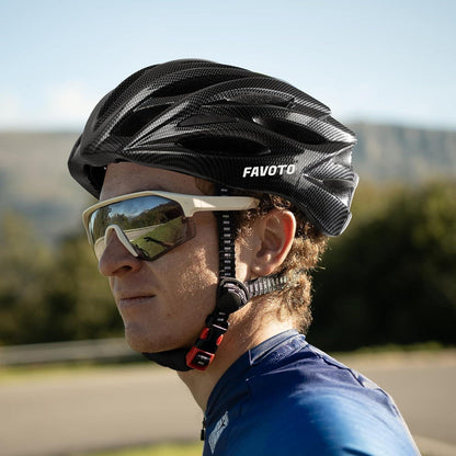 Favoto Fahrradhelm für Erwachsene mit abnehmbarem Innenfutter - Rot-Schwarz