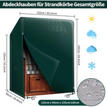 Wasserdichte Strandkorbhülle Grün 125x90x135/165cm