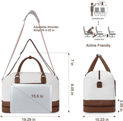 CLUCI Reisetasche Damen Weekender Handgepäck Canvas Sporttasche
