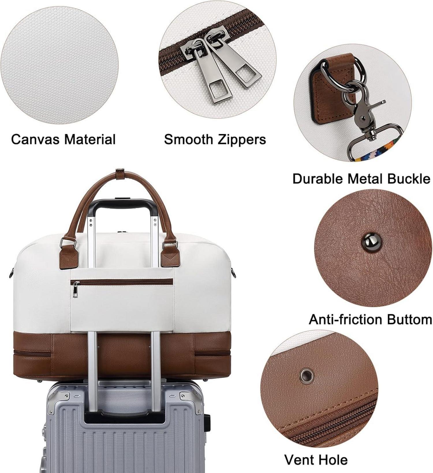 Reisetasche Damen Canvas Weekender Handgepäck Sporttasche Duffel