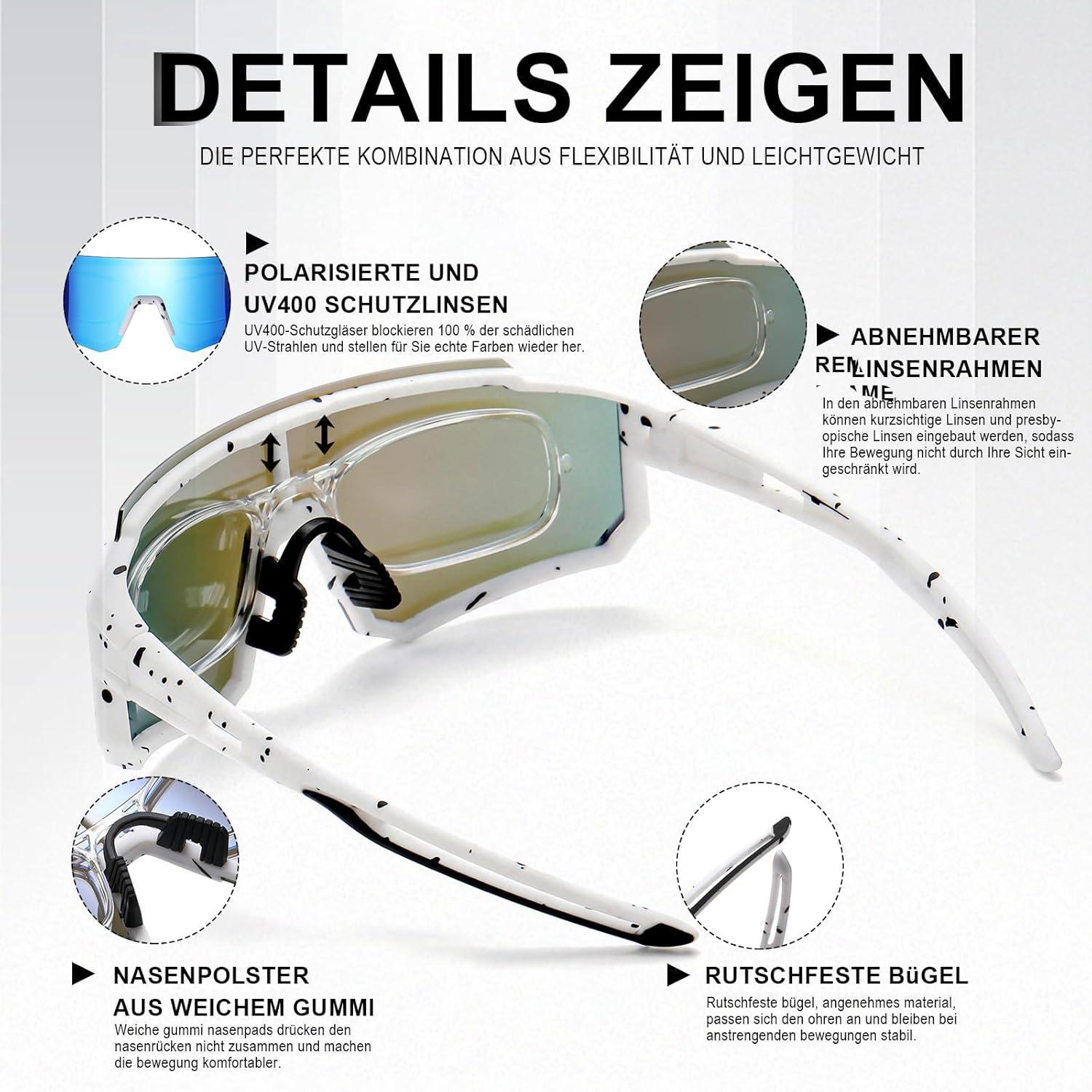Polarisierte Sportbrille UV400 Fahrrad-Sonnenbrille Herren-Damen 53 Farben