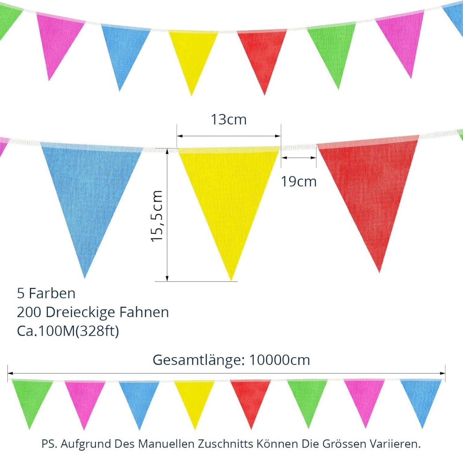 VIKY Wimpelkette Outdoor Wetterfest 100M Kinderzimmer