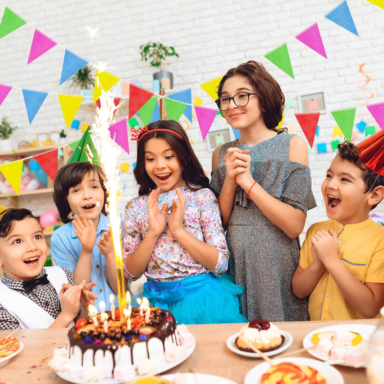Bunte Wimpelkette Outdoor 100M Kinderzimmer Geburtstag Party