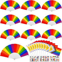 10 Regenbogen Pride Handfächer LGBTQ Zubehör Parade Dekorationen