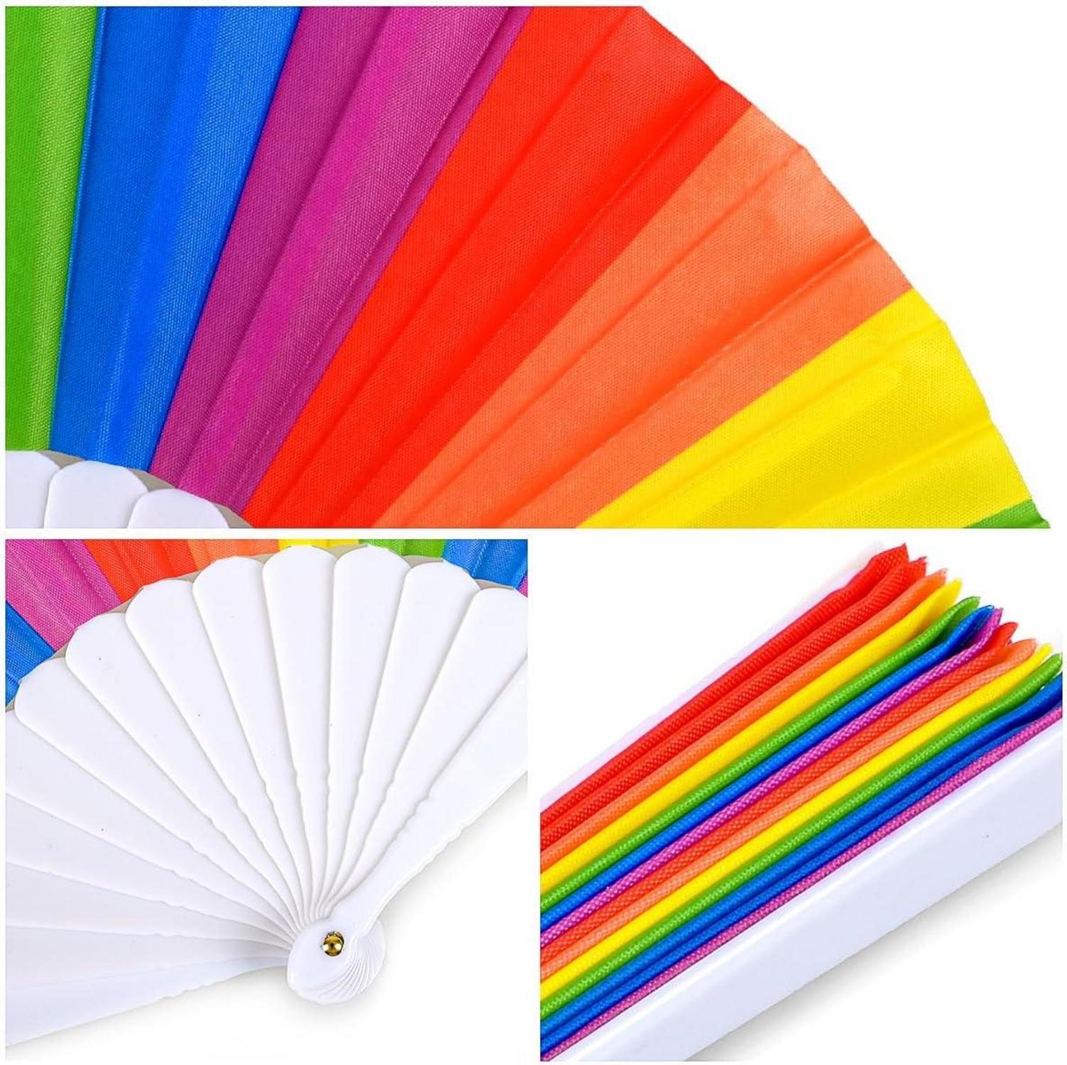 10 Regenbogen Pride Handfächer LGBTQ Parade Zubehör