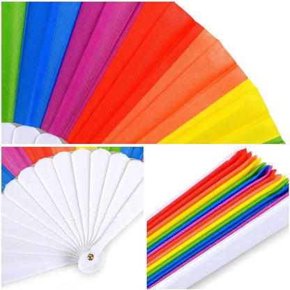 10 Regenbogen Pride Handfächer LGBTQ Parade Zubehör