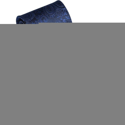 Krawatten-Set Paisley mit Einstecktuch für Herren, marineblau