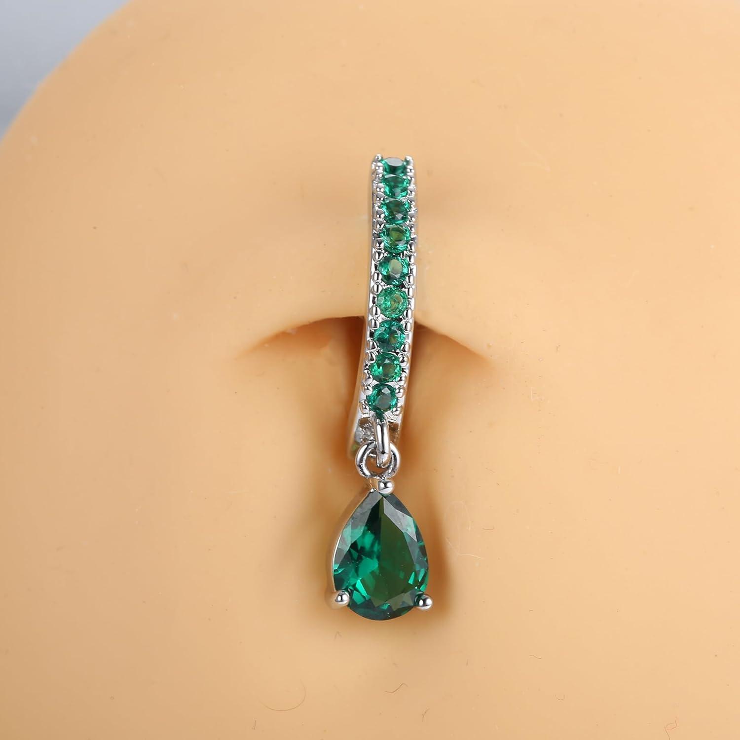 Clicker Bauchnabel Piercing 316L Chirurgenstahl Dangle CZ