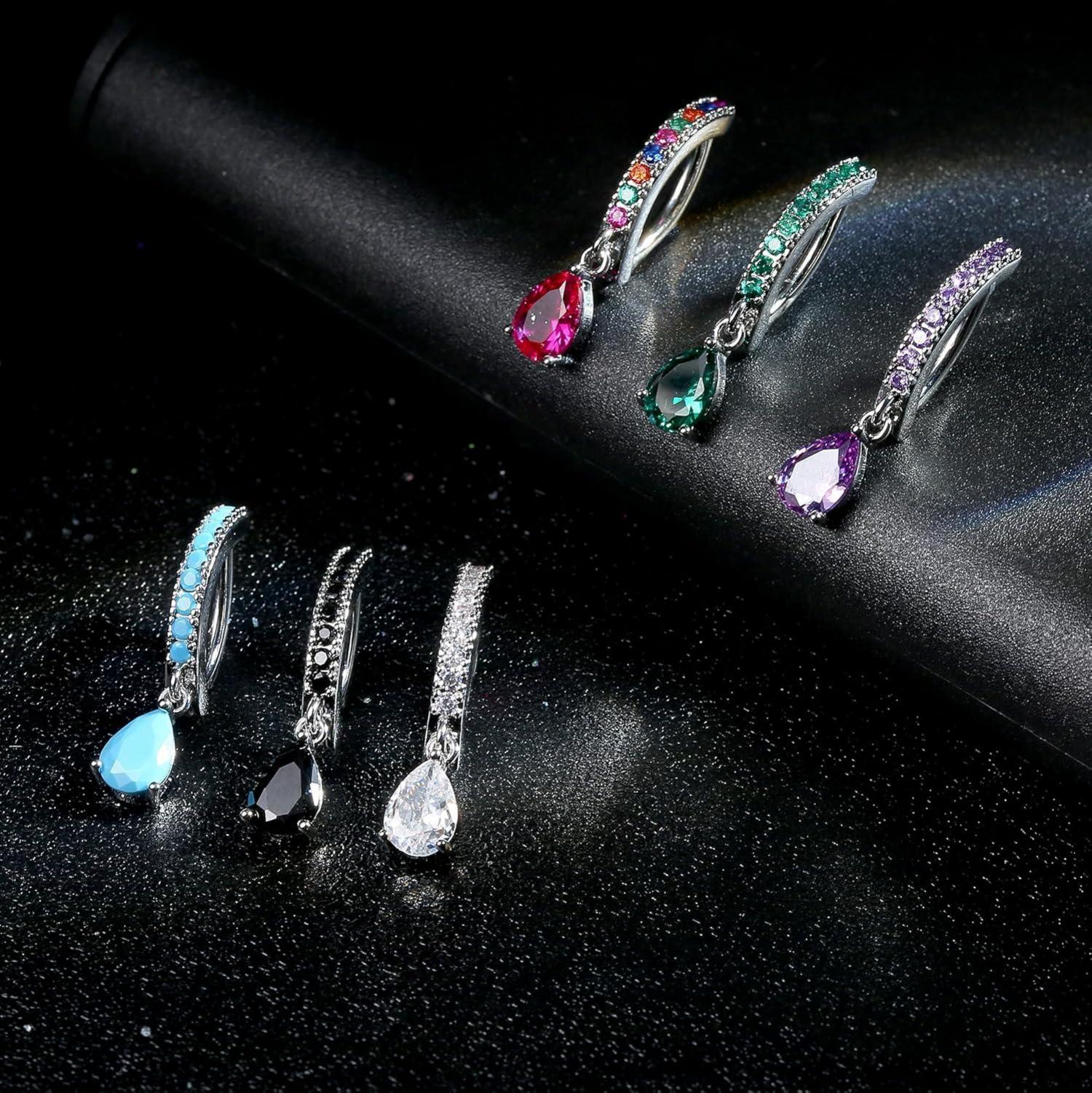 14G Clicker Bauchnabel Ring 316L Chirurgenstahl CZ Teardrop Dangle